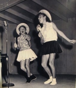 My sister, Diana, and I as singers