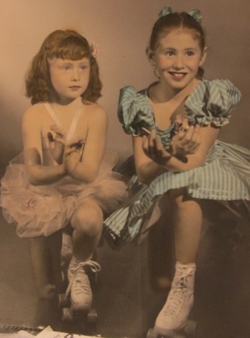 My older sister Diana and I as rollerskaters
