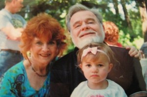 My husband Joe, our adopted grand daughter and me