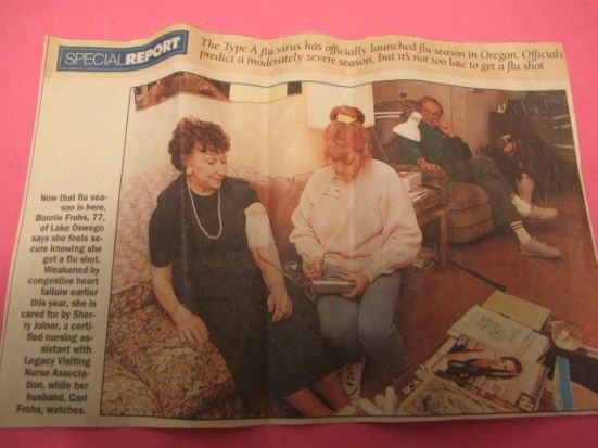 1990's Oregonian article featuring me and my patient