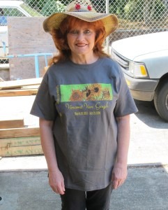 Me in Vincent Van Gogh T-Shirt for Flower Sale